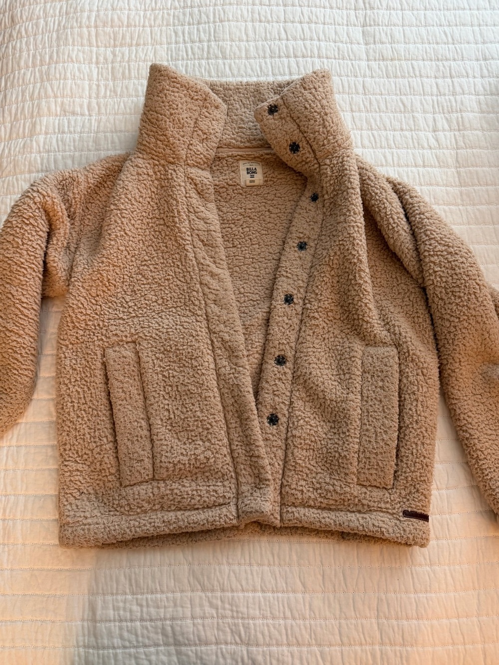 Billabong Cozy Taupe Sherpa Jacket
